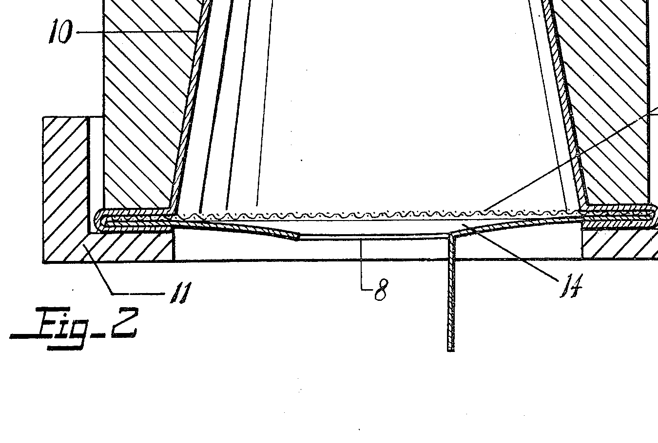 Membrane bulged, drink flowing through the base, from Fig. 2.
